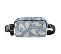 Marsupio alla moda con leone marino bianco in stile cartone animato, unisex, impermeabile, antifurto, con cinghia regolabile, per viaggi, vacanze, corsa, leone marino bianco dei cartoni animati,
