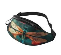 Marsupio alla moda con libellula sul fiore, marsupio per donne e uomini, casual, leggero, con tasche con cerniera regolabili, per viaggi, sport, escursionismo, Modelli alla moda, Taglia unica, Borsone