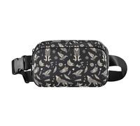 Marsupio alla moda con lupi mistici e simboli celesti, per donne, uomini, adolescenti, mini borsa a tracolla regolabile per viaggi, corsa, escursionismo, lupi mistici, simboli celesti, taglia unica,