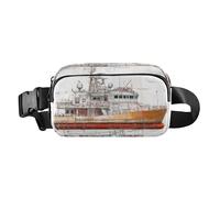 Marsupio alla moda con mappa della città bohémien, per donne e uomini, piccola borsa da petto per viaggi, corsa, escursionismo, Navi Navali, 1 size