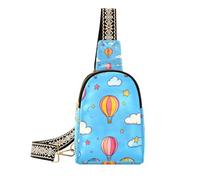 Marsupio alla moda con mongolfiera blu cielo caldo borsa leggera sopra la borsa a tracolla per il viaggio, Blue Sky mongolfiera, 1 size