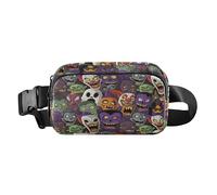 Marsupio alla moda con mostri spettrali per uomo e donna, resistente all'acqua, borsa sportiva a tracolla con tracolla regolabile per ciclismo ed escursionismo