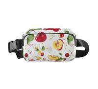 Marsupio alla moda con motivo a fragole ad acquerello con pois per donne e uomini borsa multiuso da viaggio, Dolce Surinam Cherry Fruit, 1 size