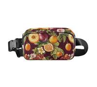 Marsupio alla moda con motivo a fragole ad acquerello con pois per donne e uomini borsa multiuso da viaggio, Divertente Kumquat Frutta Viola, 1 size