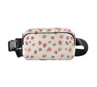Marsupio alla moda con motivo a fragole ad acquerello con pois per donne e uomini borsa multiuso da viaggio, Modello di fragola acquerello con pois, 1 size