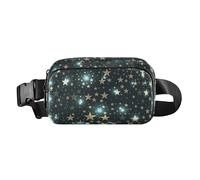 Marsupio alla moda con motivo a stelle magiche esterne per donne e uomini, mini borsa a tracolla con tracolla regolabile per viaggi, corsa, escursionismo, motivo stelle magiche esterne, taglia unica,