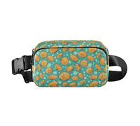 Marsupio alla moda con motivo Bubble Tea per donne, uomini, adolescenti, per viaggi, vacanze, corsa, Bitcoin volanti e fiocchi di neve, 1 Size