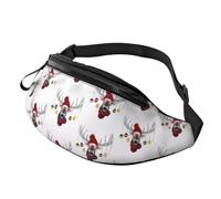Marsupio alla moda con motivo natalizio con cervi, marsupio e petto, regolabile, per donne e uomini, cerniera sicura, leggero e compatto, perfetto per viaggi, sport, escursionismo, attività