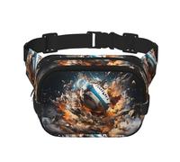 Marsupio alla moda con motivo Rugby on Fire, unisex, da viaggio, sport, borsa messenger