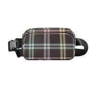 Marsupio alla moda con motivo scozzese arcobaleno, unisex, mini borsa a tracolla, accessorio da viaggio con tracolla regolabile, per ciclismo, escursionismo, palestra, Plaid scozzese arcobaleno