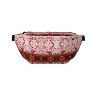 Marsupio alla moda con mucca rosa con fragole, leggero e confortevole, adatto per viaggi, shopping, ciclismo e fitness