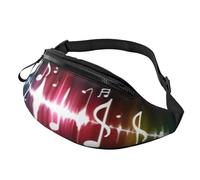 Marsupio alla moda con note musicali che saltano, marsupio per donne e uomini, casual, leggero, con tasche con cerniera regolabili, marsupio per viaggi, sport, escursionismo, Modelli alla moda, Taglia