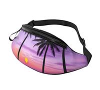 Marsupio alla moda con palme al tramonto, marsupio e marsupio regolabile, per donne e uomini, cerniera sicura, leggero e compatto, perfetto per viaggi, sport, escursionismo, attività all'aperto,