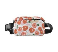 Marsupio alla moda con pesche e albicocche estive, per donne, uomini, adolescenti, grande capacità, con cinghia regolabile, per viaggi, shopping, corsa, Pesche Albicocche Frutta Estiva Bella, 1 Size