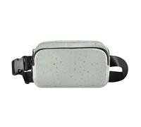 Marsupio alla moda con piccole stelle su sfondo verde menta, per donne e uomini, grande capacità, borsa sportiva a tracolla con tracolla regolabile, per viaggi, corsa, escursionismo, Piccole Stelle Su