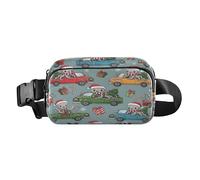 Marsupio alla moda con polpi di Natale alla guida di auto, per donne, uomini, adolescenti, resistente all'acqua, con cinghia regolabile per lo shopping