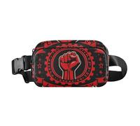 Marsupio alla moda con pugno rosso nero (2) marsupio alla moda per donne, uomini e adolescenti, grande capacità, portafoglio da viaggio con tracolla regolabile, per shopping, sport, lavoro