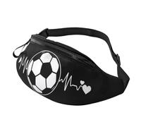Marsupio alla moda con scritta "I Love Soccer | Marsupio e pettorale | Marsupio regolabile per donne e uomini | Cerniera sicura | Leggero e compatto | Perfetto per viaggi, sport, escursionismo,