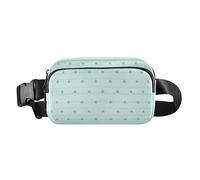 Marsupio alla moda con sfondo verde menta e stelle grigie per donne e uomini, borsa multiuso a tracolla con tracolla regolabile per viaggi, shopping, corsa, Stelle grigie di sfondo verde menta, 1 size