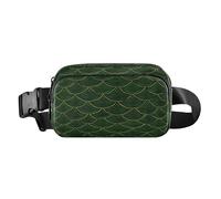 Marsupio alla moda con squame di pesce smeraldo oro e nero per uomo donna multiuso con cinturino regolabile per lo shopping sport lavoro bolsa de cintura para
