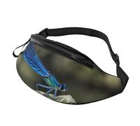 Marsupio alla moda con stampa 3D di libellula, per donne e uomini, leggero, con tasche con cerniera, cintura regolabile per passeggiate con il cane, corsa, ciclismo, escursionismo, sport all'aria