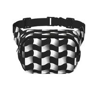 Marsupio alla moda con stampa a mosaico in bianco e nero, unisex