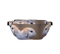 Marsupio alla moda con stampa arcobaleno di frutta fresca e succosa - Borsa a tracolla con tasche con cerniera, grande capacità, Coniglio grido, One Size