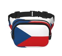 Marsupio alla moda con stampa bandiera della Repubblica Ceca, borsa messenger unisex, marsupio da viaggio alla moda, nero, taglia unica