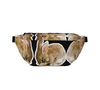 Marsupio alla moda con stampa di bradipi e foglie, ideale per viaggi, corsa, escursionismo, ciclismo e altro ancora, Coniglio grido, One Size