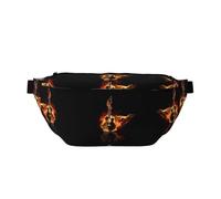 Marsupio alla moda con stampa di cane Beagle, per donne e uomini, borsa a tracolla con tasche con cerniera, grande capacità, Chitarra Fuoco (1), One Size