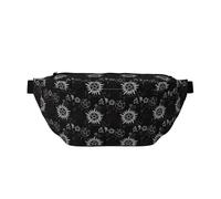Marsupio alla moda con stampa di Parigi con scena di strada e torre Eiffel, ideale per viaggi, corsa, escursionismo, ciclismo e molto altro ancora, Simboli Supernatural neri., One Size