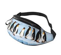 Marsupio alla moda con stampa di pinguini sull'iceberg, per donne e uomini, casual, leggero, con tasche con cerniera regolabili, per viaggi, sport, escursionismo, Modelli alla moda, Taglia unica,