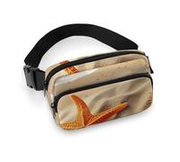 Marsupio alla moda con stampa di stelle marine, in twill di grande capacità, un articolo indispensabile per viaggiare a mani libere, Spiaggia Mare Stella Mar, 20x13cm