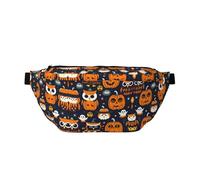 Marsupio alla moda con stampa di un cane husky - Borsa a tracolla con tasche con cerniera, grande capacità, Halloween gufo fantasma zucca, One Size