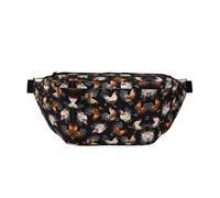Marsupio alla moda con stampa floreale hawaiana, ideale per viaggi, corsa, escursionismo, ciclismo e altro ancora, Galli francesi, One Size