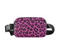 Marsupio alla moda con stampa leopardata glitter rosa rossa alla moda per uomo donna mini borsa a tracolla antifurto con cinghia regolabile per lo shopping sport lavoro