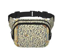 Marsupio alla moda con stampa mappa del tesoro labirinto, borsa messenger unisex, marsupio da viaggio alla moda, nero, taglia unica