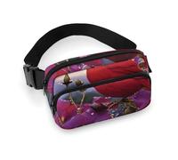 Marsupio alla moda con stampa Morning Glory in twill di grande capacità, un articolo indispensabile per viaggiare a mani libere, Viola Mattina Gloria, 20x13cm