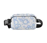 Marsupio alla moda con stelle blu-bianche, per donne e uomini, impermeabile, borsa a tracolla essenziale da viaggio con cinghia regolabile per lo shopping, lo sport, il lavoro, Stella blu-bianca,