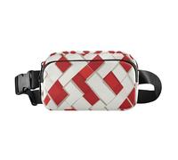 Marsupio alla moda con strass bianco rosso alla moda per uomo donna piccola borsa a tracolla con cinghia regolabile per lo shopping sport lavoro