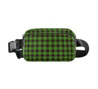Marsupio alla moda con tracolla regolabile, per donne e uomini, ragazzi, alla moda, con cinghia regolabile, per shopping, sport, lavoro, motivo scozzese di bufalo verde, Buffalo Plaid Verde, 1 Size