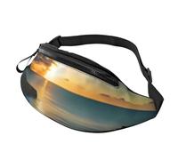 Marsupio alla moda con tramonto hawaiano, per donne e uomini, casual, leggero, con tasche con cerniera regolabili, per viaggi, sport, escursionismo, Modelli alla moda, Taglia unica, Borsone da viaggio