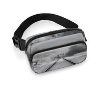 Marsupio alla moda con treni innevati, marsupio con tracolla regolabile e tasche con cerniera, borse a tracolla per viaggi, ciclismo, corsa, escursionismo