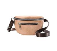 Marsupio alla moda da donna a mezza luna borsa da cintura grande capacità borse da petto con tracolla regolabile borsa a tracolla morbida, Albicocca