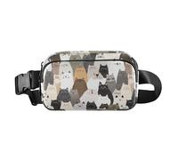 Marsupio alla moda giallo esotico con disegni di cartoni animati esotici per donne uomini adolescenti marsupio impermeabile, Gatti Ragdoll Estetici, 1 size