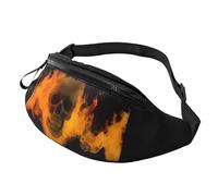 Marsupio alla moda horror con teschio fantasma, per uomo e donna, grande marsupio con tasche con cerniera, regolabile, per fitness, esercizi, arrampicata, corsa, escursionismo, passeggiate con il cane