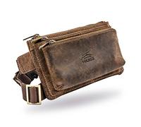 Marsupio alla moda in finissima pelle di bufalo I Da donna e uomo I Raffinato look vintage I Ampi scomparti e chiusura lampo sicura I Marsupio in vera pelle marrone I Look retro unisex I Unisex