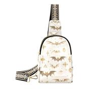 Marsupio alla moda in pelle dorata con pipistrello vampiro cartone animato carino marsupio per le donne per escursioni, cartone animato Vampire Bat Gold, 1 taglia, Cartone animato Vampiro Pipistrello