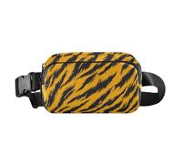 Marsupio alla moda leopardato con pelle di animale, giallo e nero, per donne, uomini, adolescenti, piccola borsa a tracolla con tracolla regolabile per shopping, sport, lavoro, Pelle animale, leopardo