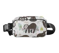 Marsupio alla moda marrone bradipo impermeabile per le donne marsupio marsupio fiore viaggio marsupio alla moda bradipo marrone, 20,3 x 13,5 x 5,8 cm, divertente carino, bradipo alla moda marrone